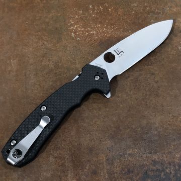 Spyderco Amalgam Black Carbon Fiber/G10 Scales S30V Blade Deep Carry Titanium Clip